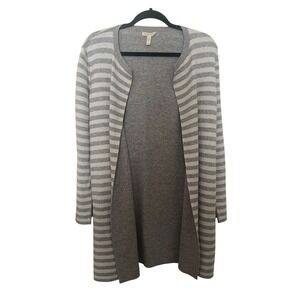 Eileen Fisher Organic Cotton And Cashmere Sweater Gray and White Striped Size XS